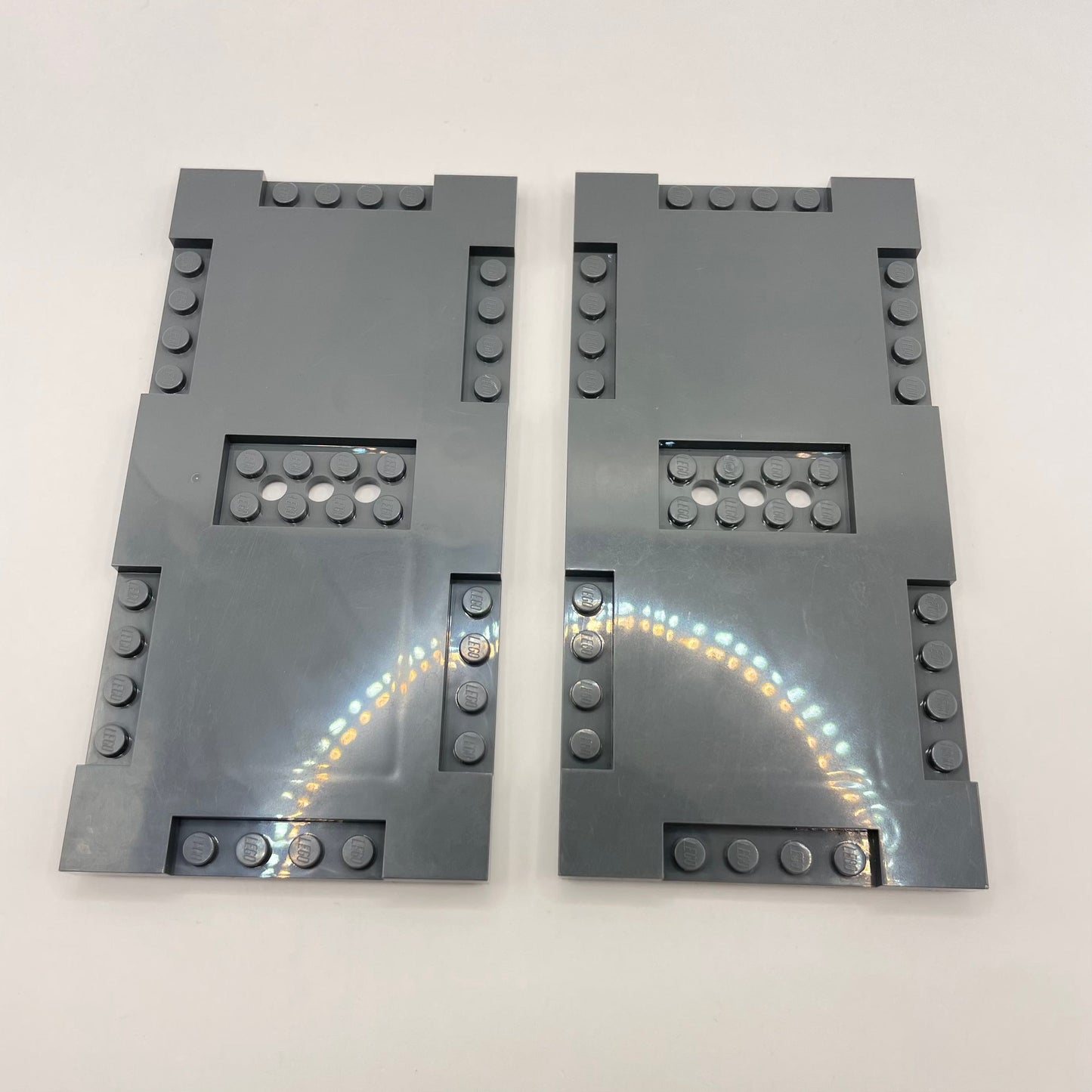 LEGO 8x16 Modified Road Plates, Dark Bluish Grey, 2 Pieces,