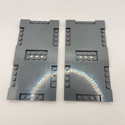 LEGO 8x16 Modified Road Plates, Dark Bluish Grey, 2 Pieces,