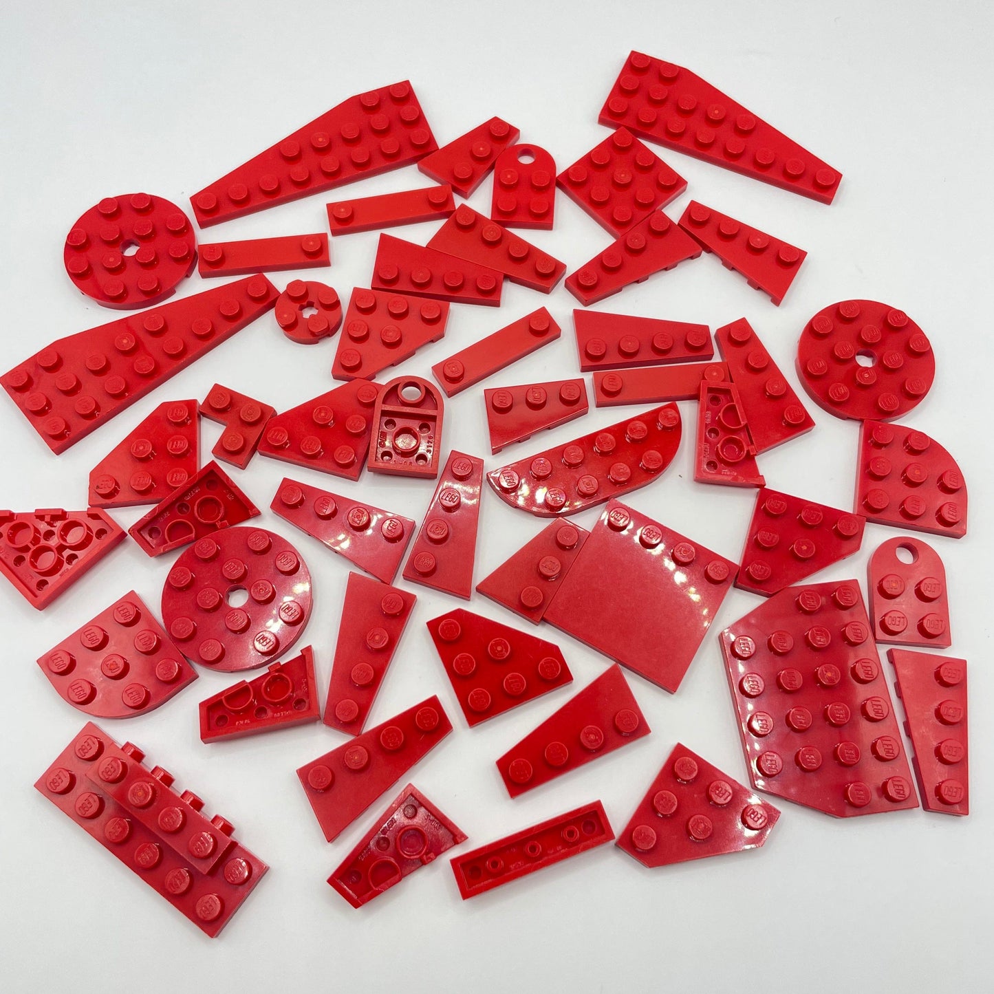 LEGO Wedges and Round Plates, Red, Approx. 50g