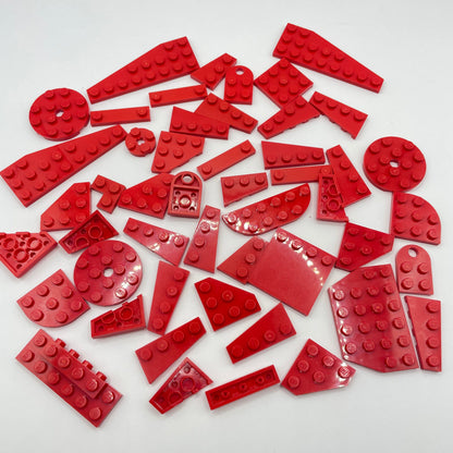 LEGO Wedges and Round Plates, Red, Approx. 50g