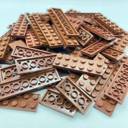 LEGO 2x Plates, Reddish Brown, Approx. 110g