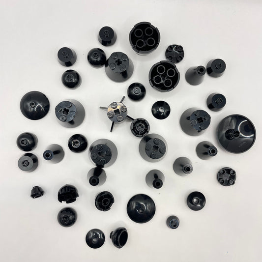 LEGO Round Slopes, Black, Approx. 45g
