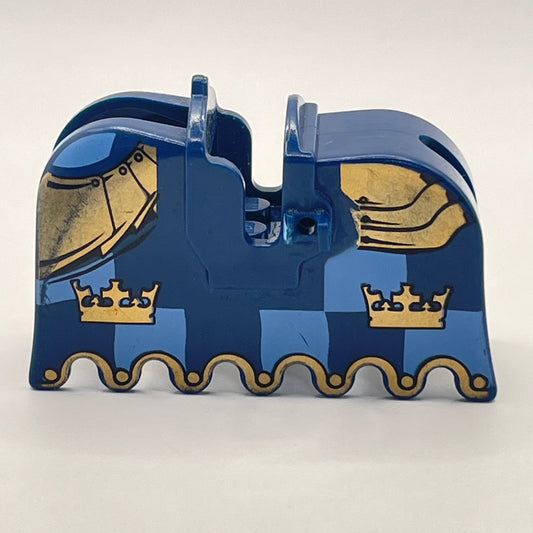 LEGO Horse Barding, Ruffled Edge with Gold Crowns and Gold Plate Armour