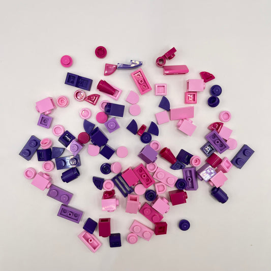 LEGO Greebling, Mixed Pink and Purple, 100 Pieces