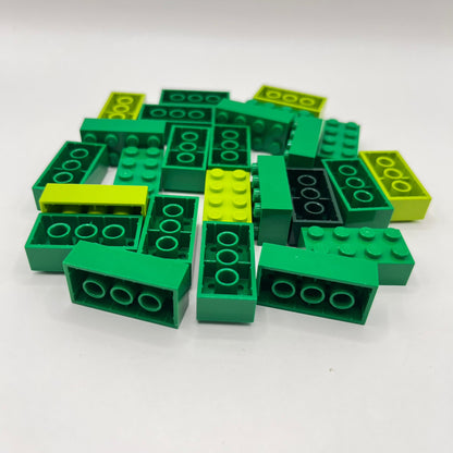LEGO 2 x 4 Bricks, Mixed Greens, 25 Pieces