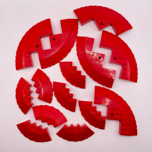 LEGO Red, Slopes, Curved/ Round, Approx. 95g