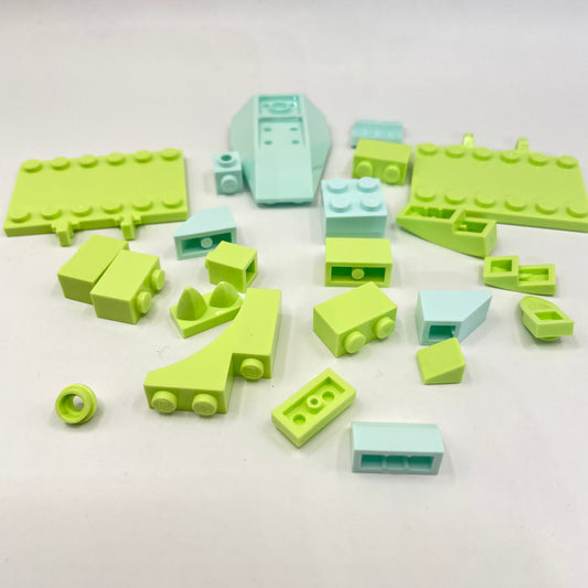 LEGO Mixed Bricks, Aqua and Yellowish Green, Approx. 20g