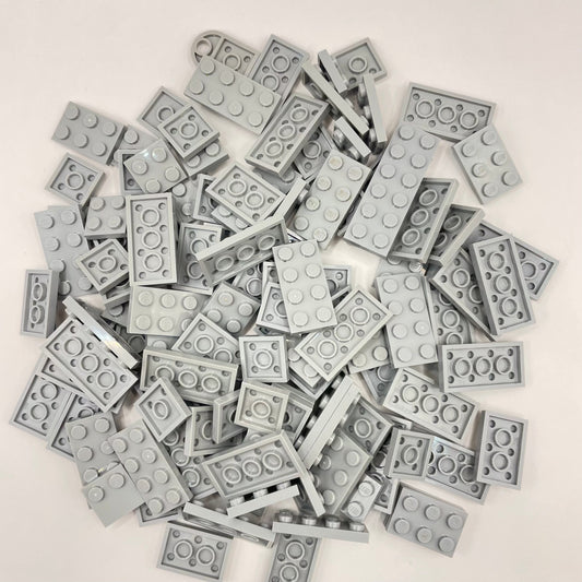LEGO Small Plates 2x Wide, Light Bluish Grey, Approx. 100g