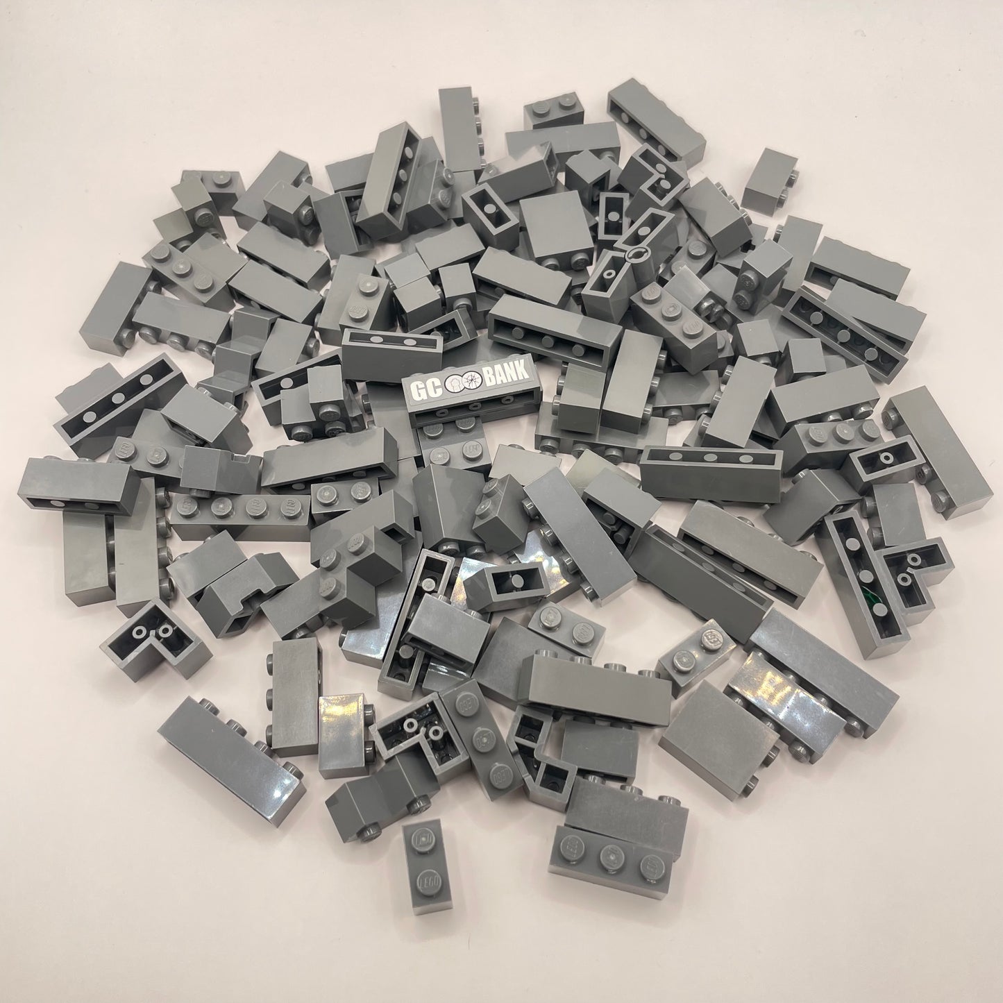 LEGO  Bricks, 1x Wide, Dark Bluish Grey, Approx. 160g