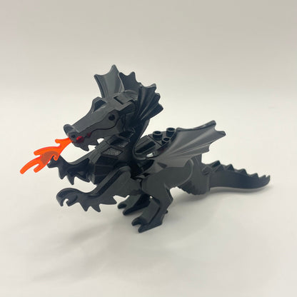 LEGO Classic Black Dragon with Black Wings and Trans Neon Orange Flame, Castle