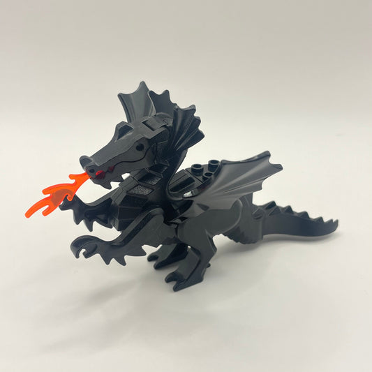 LEGO Classic Black Dragon with Black Wings and Trans Neon Orange Flame, Castle