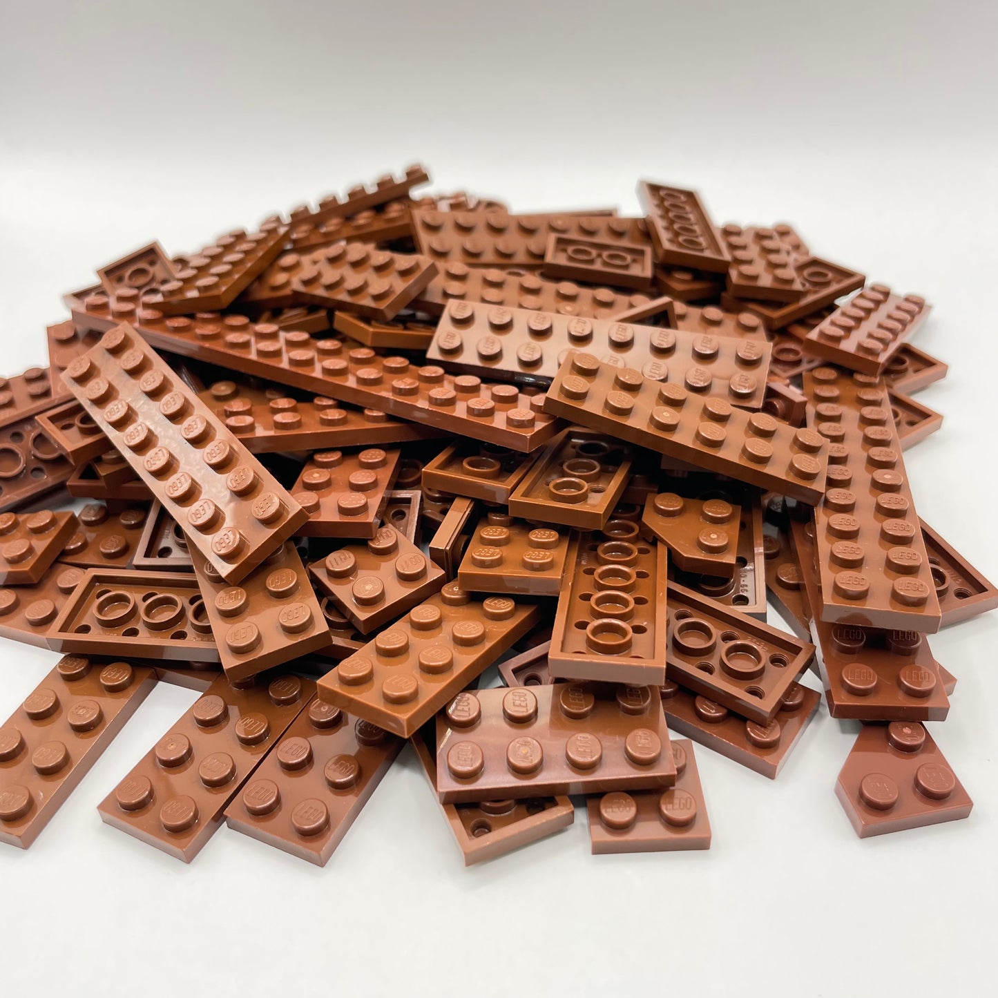 LEGO Plates, 2x Wide, Reddish Brown, Approx. 150g