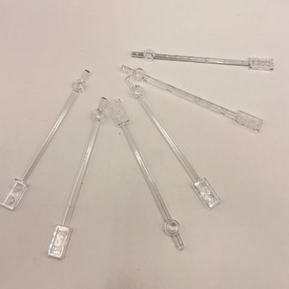 LEGO Transparent Clear, Long Bar, (6 Pieces)