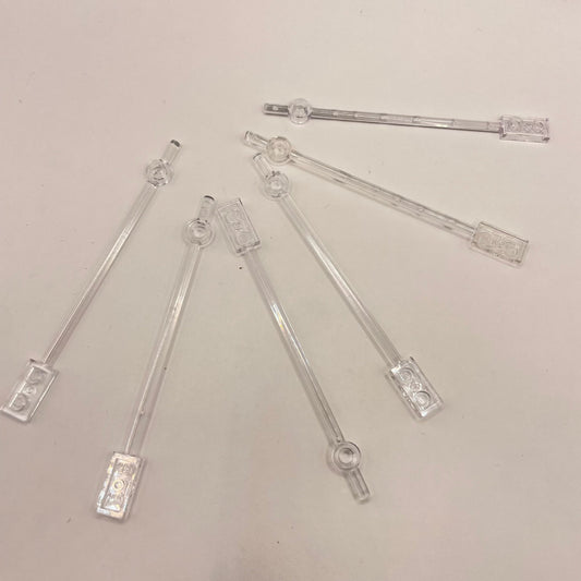 LEGO Transparent Clear, Long Bar, (6 Pieces)