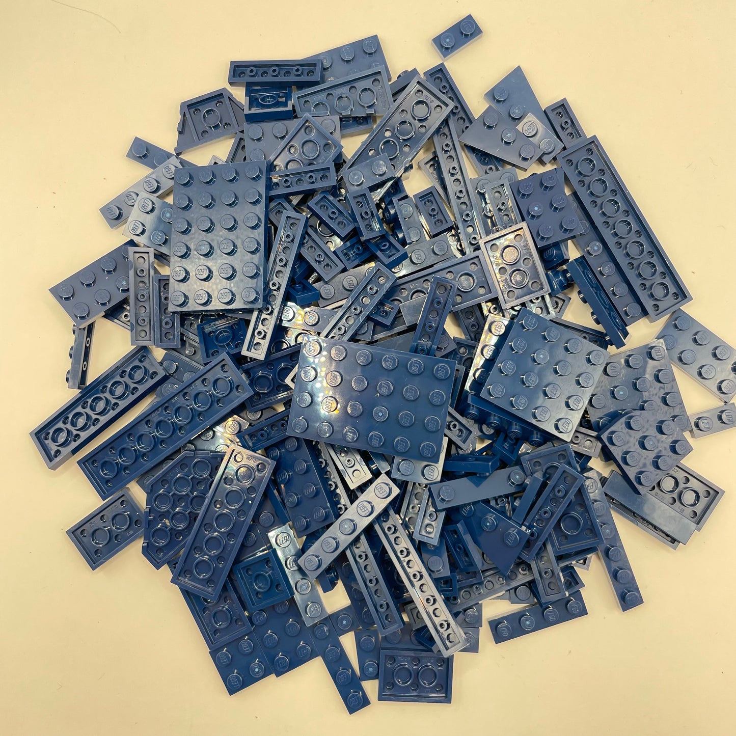 LEGO Plates and Tiles, Dark Blue, Approx. 140g