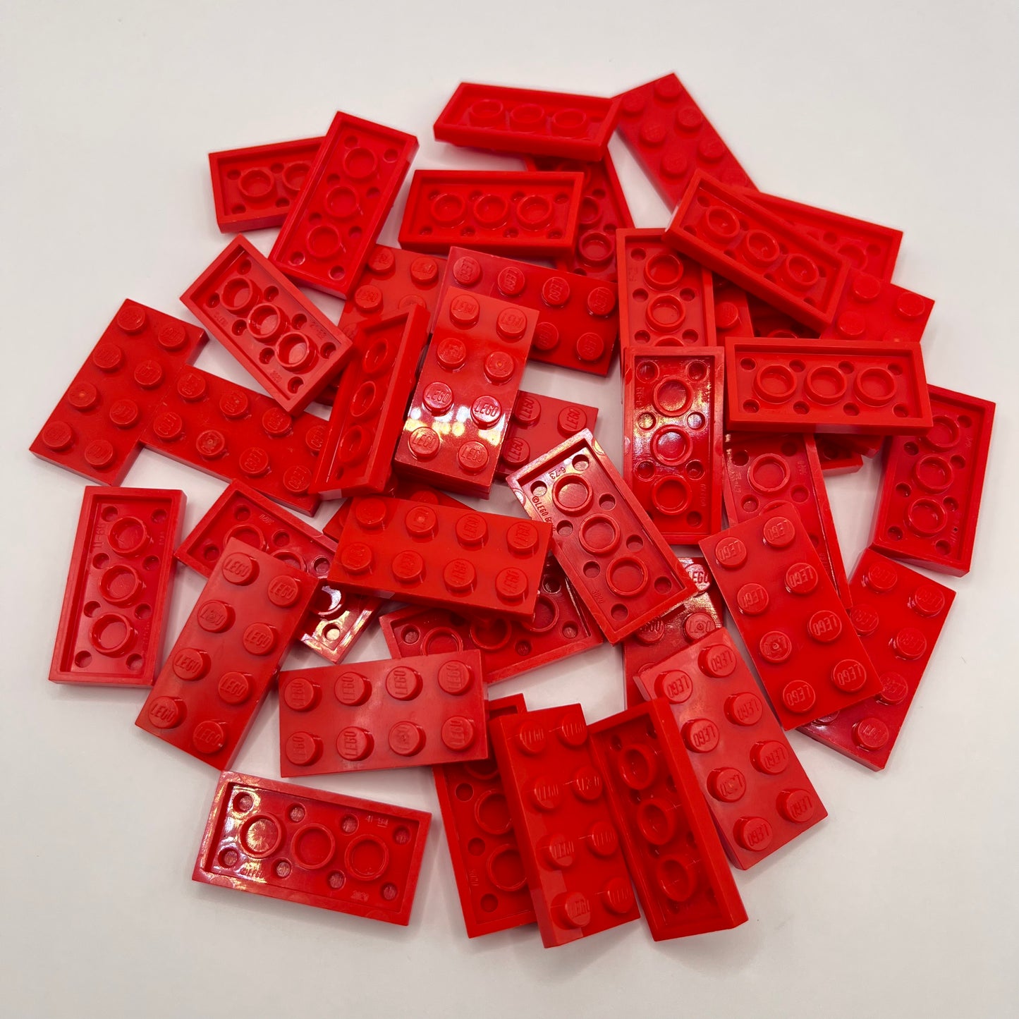 LEGO Plates, 2x4, Red, 40 Pieces