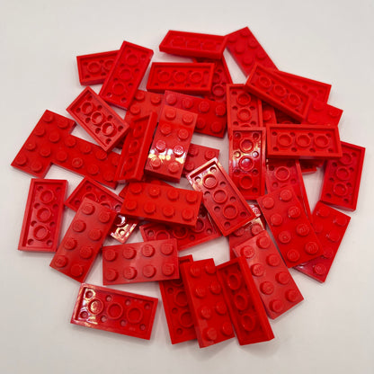 LEGO Plates, 2x4, Red, 40 Pieces