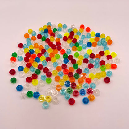 LEGO Mixed Colours, Transparent, 1x1 Round, (200 Pieces)