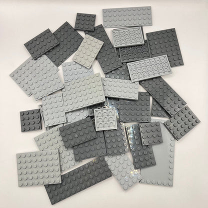 LEGO Mixed Grey, Medium Plates, Approx. 170g