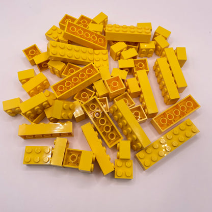 LEGO Bricks, 2x Wide, Yellow, Approx. 100g