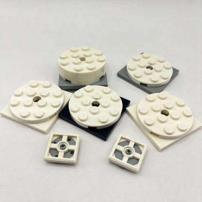 LEGO Plate Turntables, White, 7 pieces