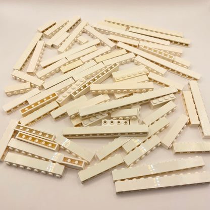 LEGO Bricks 1x Wide, White, Approx. 200g