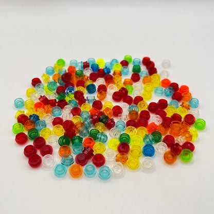 LEGO Mixed Colours, Transparent, 1x1 Round, (200 Pieces)