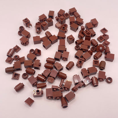 LEGO Greebling, Reddish Brown, 100 pieces