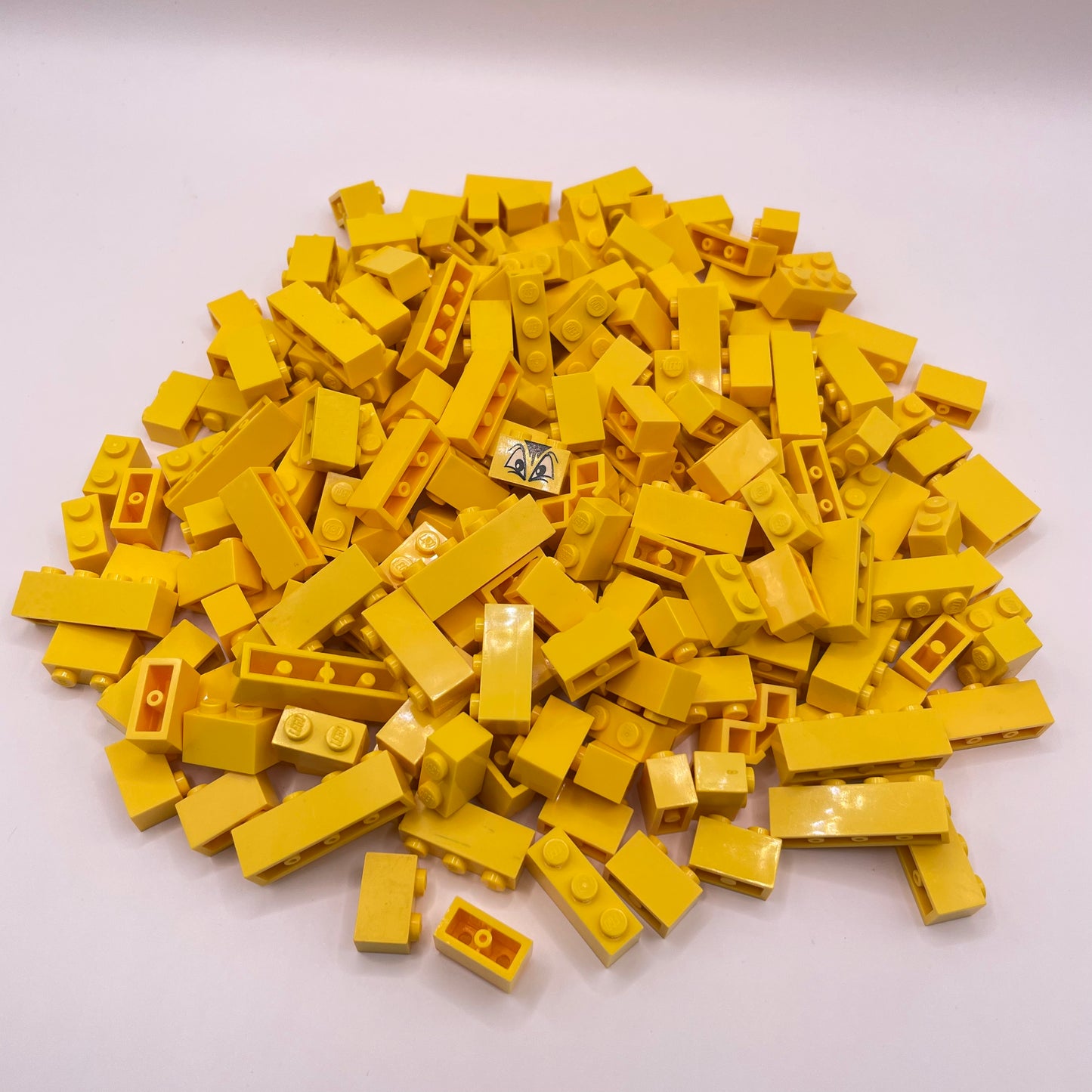 LEGO Bricks, Short, 1x Wide, Yellow, Approx. 200g