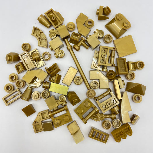 LEGO Mixed Pieces, Metallic Gold, 100 Pieces