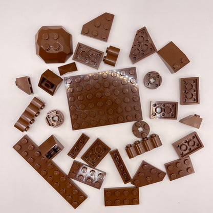 LEGO Mixed Pieces, Old Brown, 28 pieces