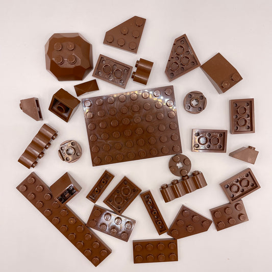 LEGO Mixed Pieces, Old Brown, 28 pieces