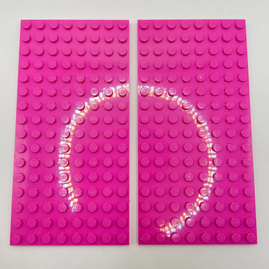 LEGO 8x16 Plates, Dark Pink, 2 Pieces,