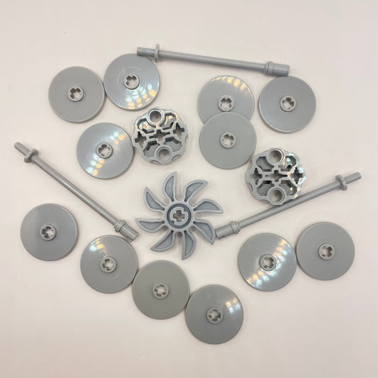 LEGO Unusual Shapes, Light Bluish Grey, 18 Pieces