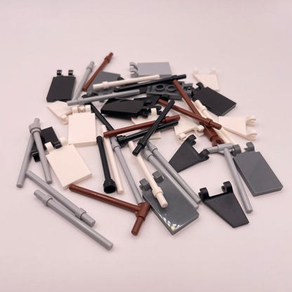 LEGO Monochrome Flags / Poles, 50 Pieces