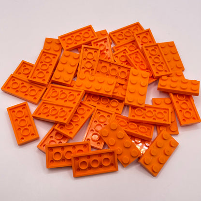 LEGO Plates, 2x4, Orange, 40 Pieces