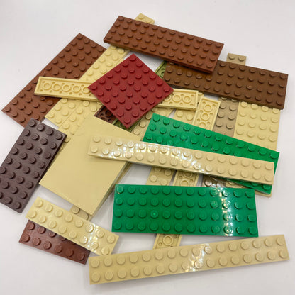 LEGO Plates, Earth Tones, Approx. 100g