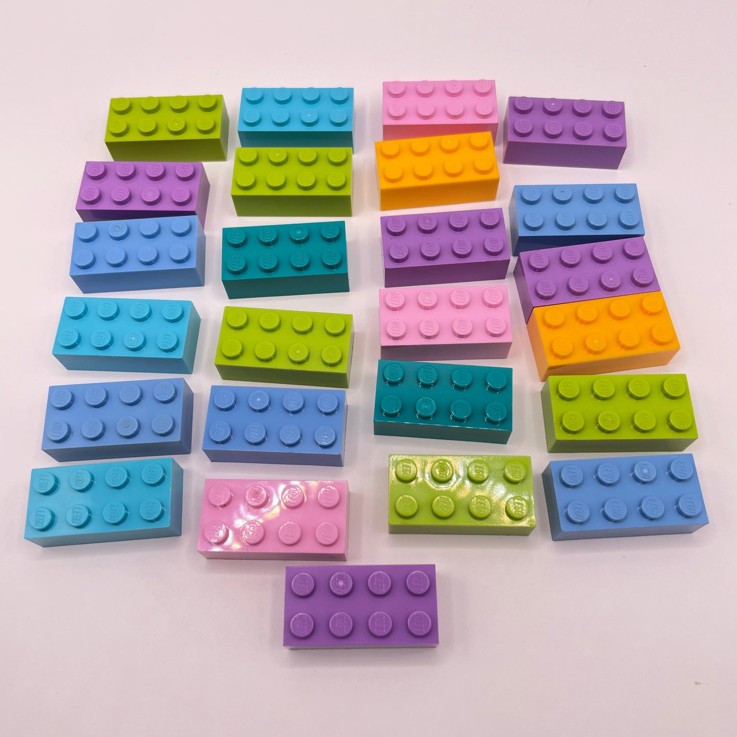 LEGO 2 x 4 Bricks, Mixed Colours, 25 Pieces