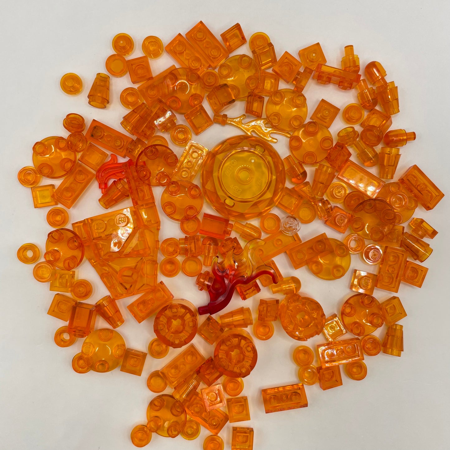 LEGO Transparent Orange, Mixed Pieces, Approx. 40g