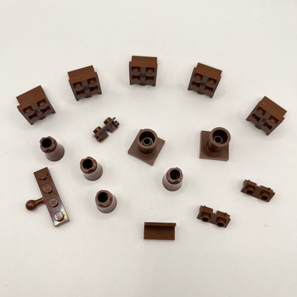 LEGO Mixed Pieces, Palm Trunk, Old Brown, 15 Pieces