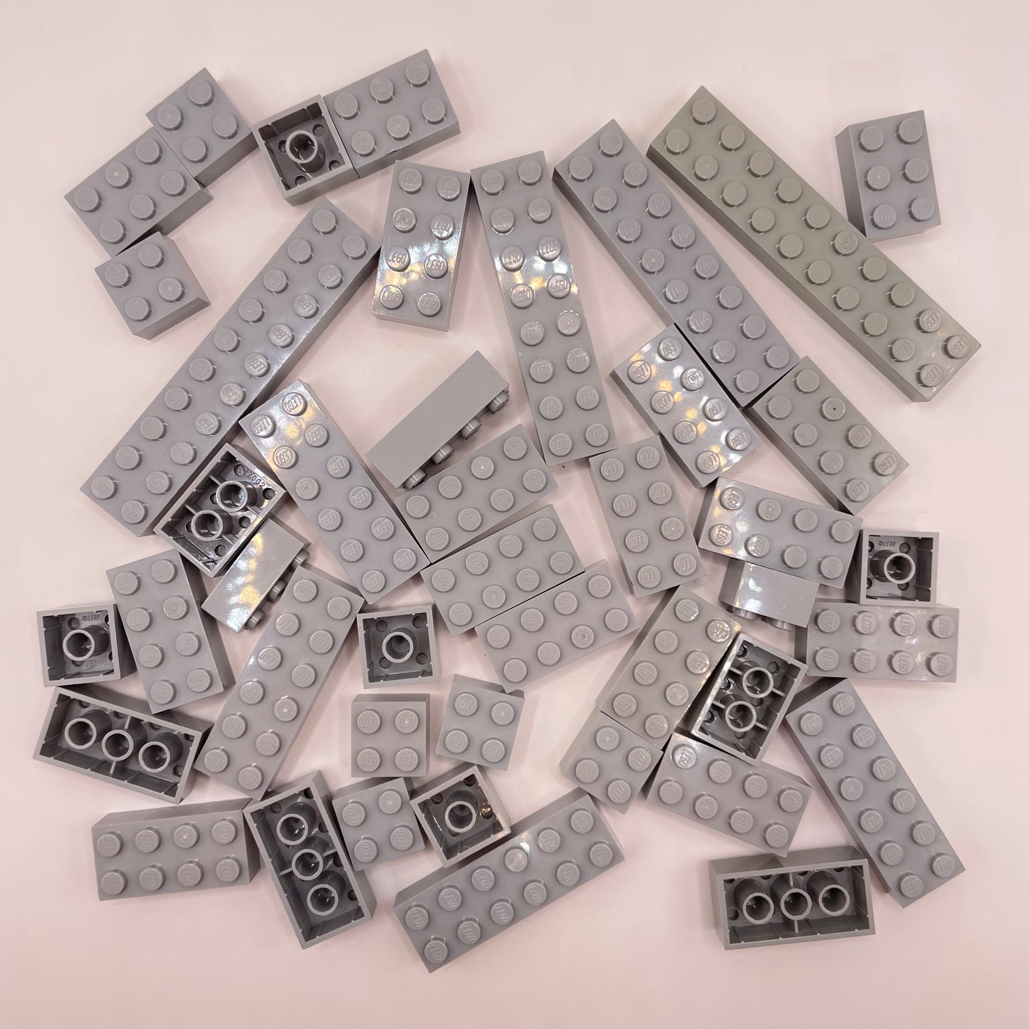 LEGO Bricks 2x Wide, Light Bluish Grey, Approx. 90g