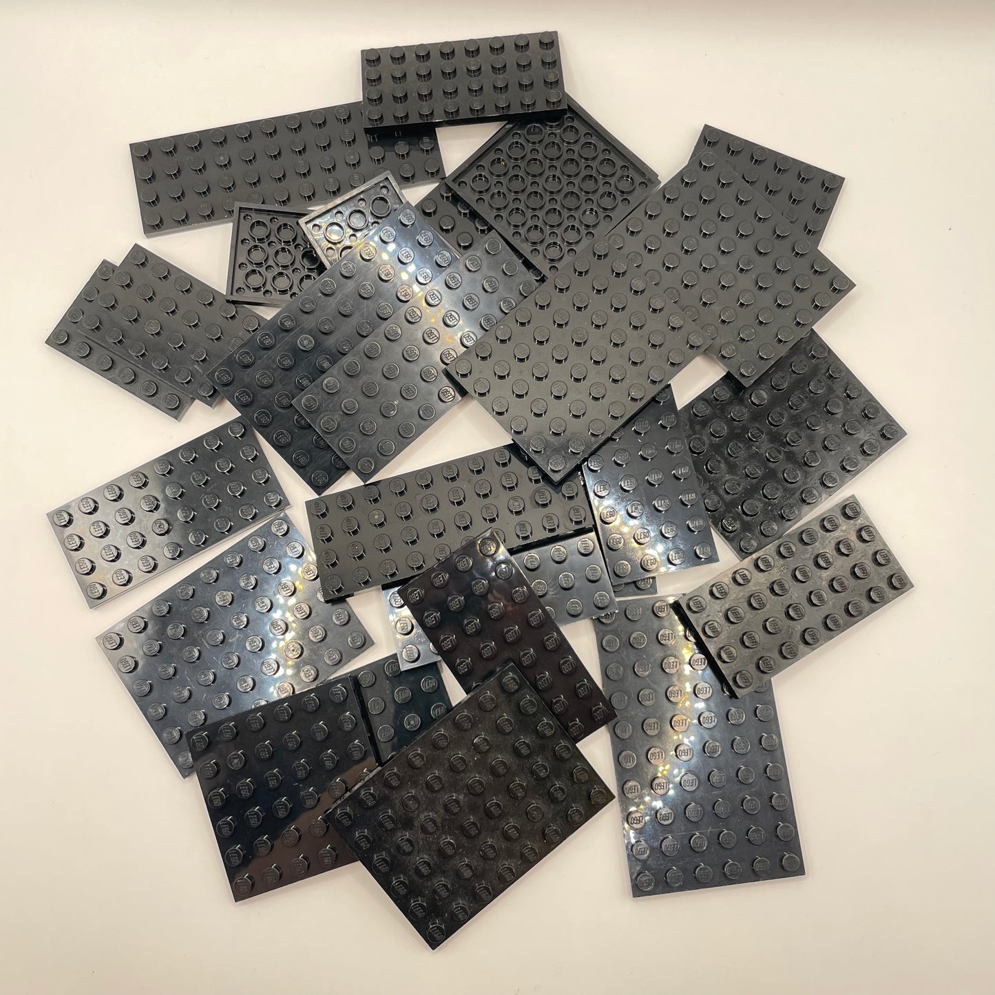 LEGO Medium Plates, Black, Approx. 135g