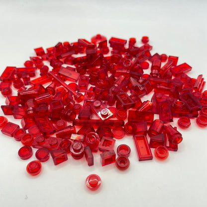 LEGO Transparent Red, Mixed Pieces, Approx. 40g
