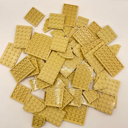 LEGO Medium Plates, Tan, Approx. 135g
