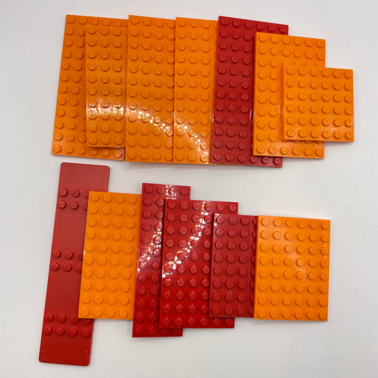 LEGO Medium Plates, Red and Orange, Approx. 100g