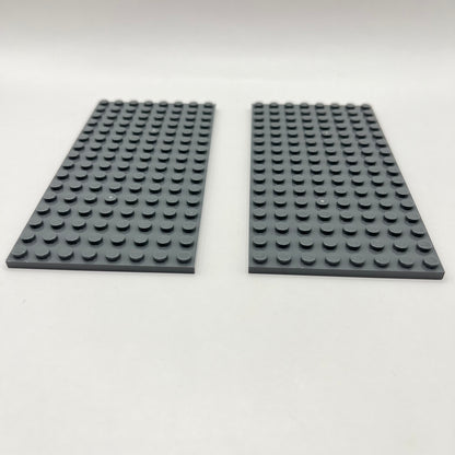 LEGO 8x16 Plates, Dark Bluish Grey, 2 Pieces,