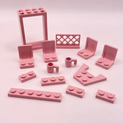 LEGO Mixed Pieces, Paradisa Pink, Vintage, 14 Pieces, playwear