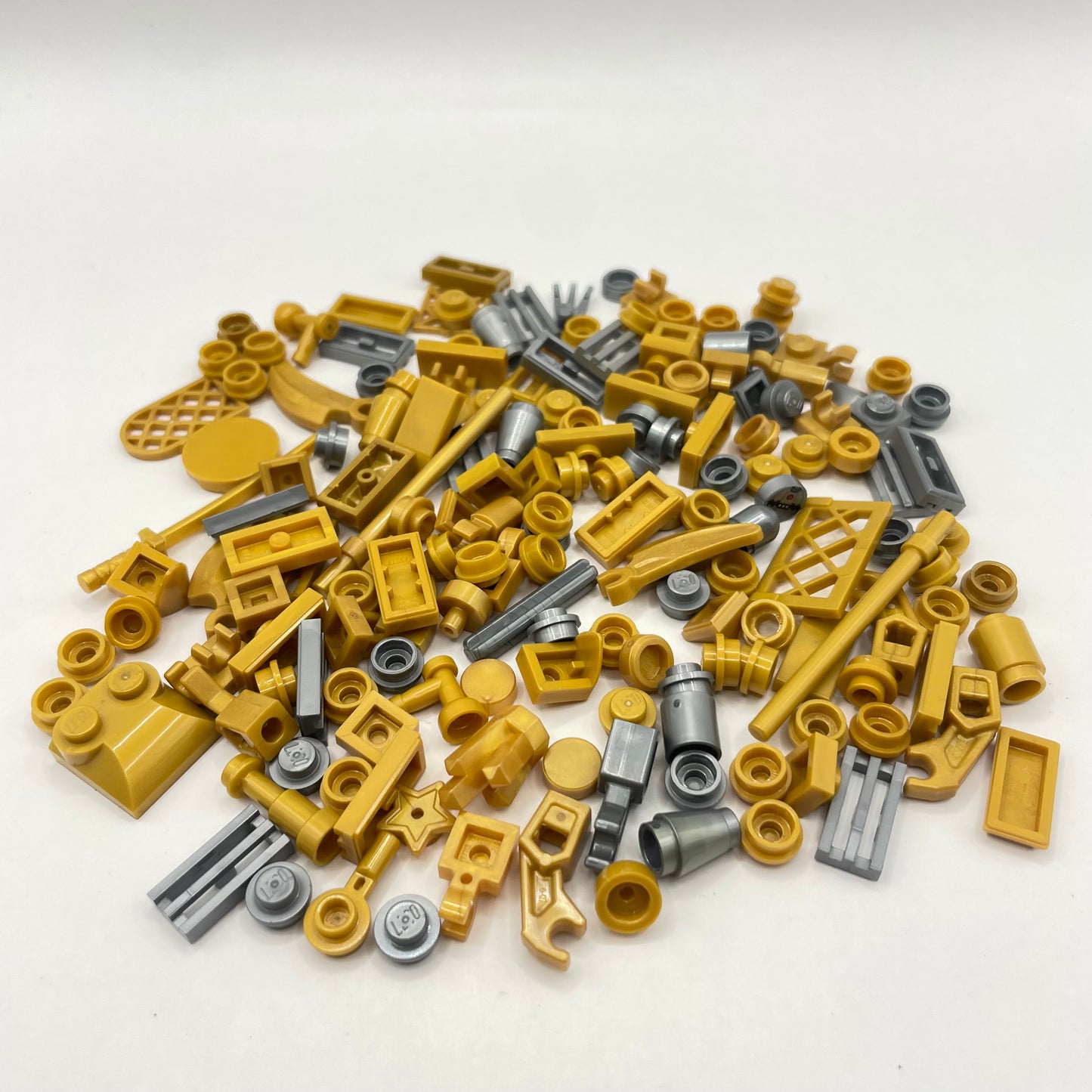 LEGO Mixed Pieces, Pearl Gold and Flat Silver, 200 Pieces