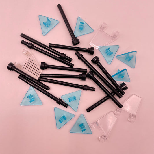 LEGO Translucent Flags / Poles, 26 Pieces