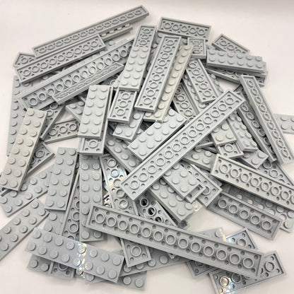 LEGO Long Plates 2x Wide, Light Bluish Grey, Approx. 200g